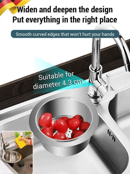 🎁Swan Stainless steel drain basket for kitchen sink