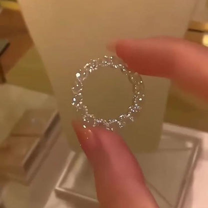 🌹Full Star River Moissan Diamond Ring, Handmade with 266 Moissan Diamonds🌹LAST DAY SALE-50% OFF✨