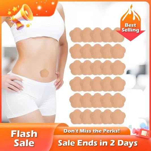 🔥Flash Sale⚡ 50K+ SOLD! Almost Gone-💥30pcs Castor Oil Pack Wrap for Belly Button, Self-Adhesive Castor Oil Patches Cover Patch Organic Disposable Spunlace Cloth Highly Absorbent Pad with Cotton, Oil Not Included (Skin Color)⏰
