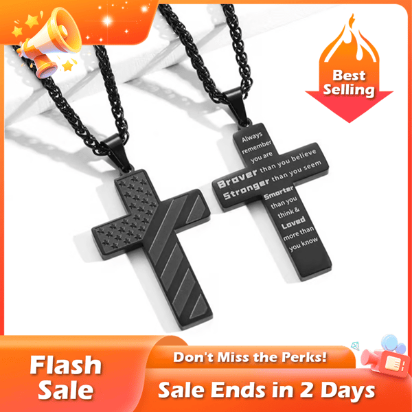 🔥Flash Sale⚡ 50K+ SOLD! Almost Gone-🎉Flag Cross Necklace,Best Gifts