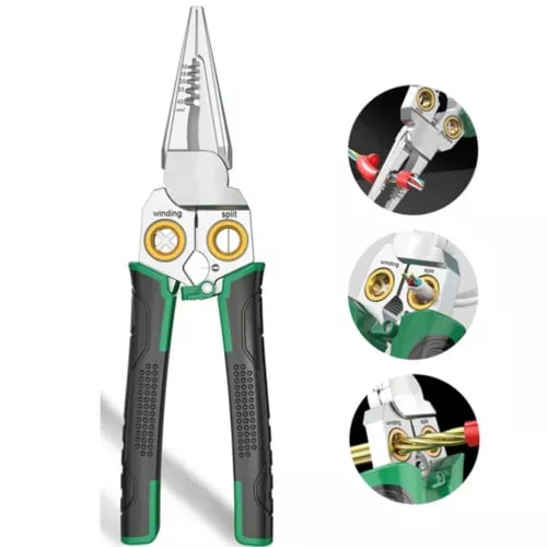 8 in 1 Wire Stripper Twister for Cutting and Pulling Wires, Cable Scissors,Voltage Tester Pliers, 12V to 250V Live