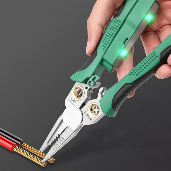 🔥8 in 1 Wire Stripper Twister for Cutting and Pulling Wires, Cable Scissors,Voltage Tester Pliers, 12V to 250V Live🦞