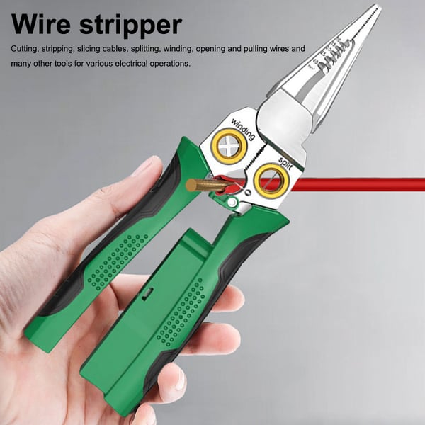 🔥8 in 1 Wire Stripper Twister for Cutting and Pulling Wires, Cable Scissors,Voltage Tester Pliers, 12V to 250V Live🦞