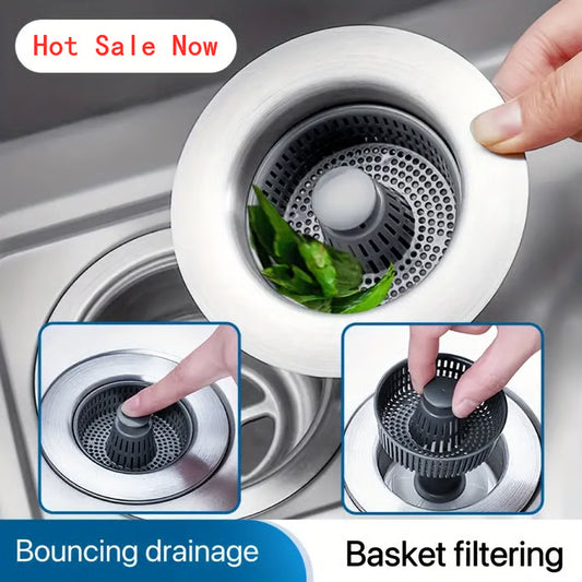 🔥New Upgraded Sink Bounce Core Drain Strainer