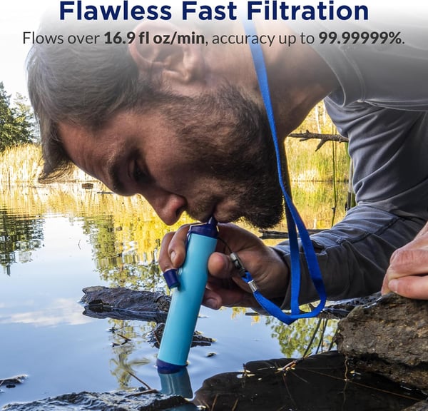 💧Personal Straw Water Filter for Camping, Hiking, Survival, Emergency, Travel
