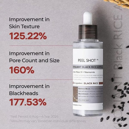✨Peel Shot Glow Rice Ampoule Duo - Serums for Brightening, Exfoliating, and Moisturizing🌾