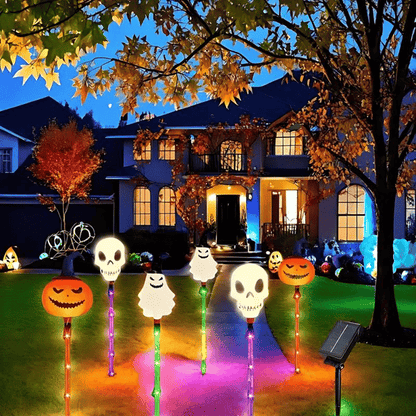 👻6-Pack LED Solar Halloween Ground Lights