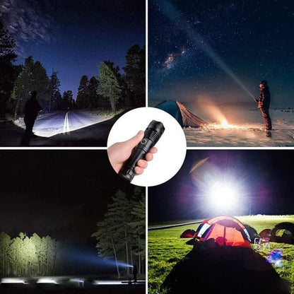 🤩LED Rechargeable Tactical Laser Flashlight High Lumens🔥