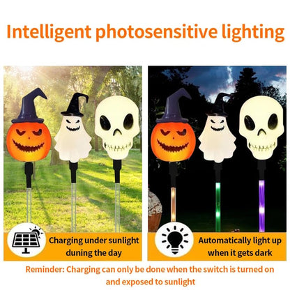👻6-Pack LED Solar Halloween Ground Lights