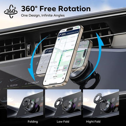 Magnetic Phone Mount, Suction Car Phone Holder, Vacuum Phone Mount with One-Step Lock-50%OFF