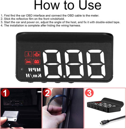 🔥OBD2 HUD Car Head Up Display Projector Speedometer