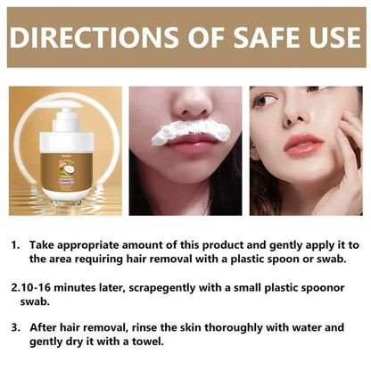 🌹ROZINO Coconut Oil Facial Hair Removal Cream - Gentle Lip Hair Removal