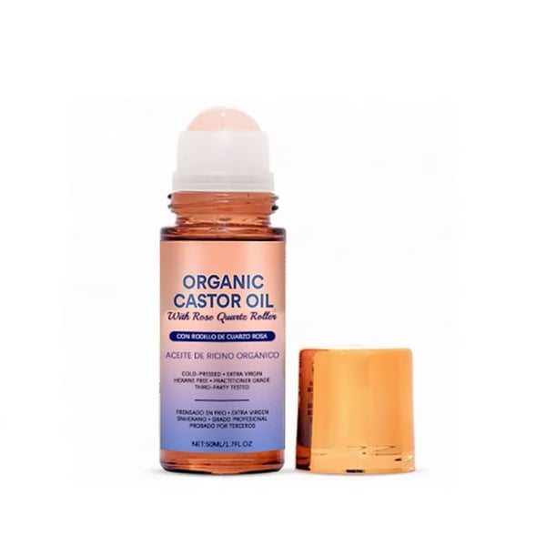 🔥#1 Best Seller ⏰Organic Golden Castor Oil Roll-On with Rose Quartz