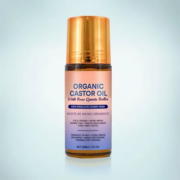 🔥#1 Best Seller ⏰Organic Golden Castor Oil Roll-On with Rose Quartz