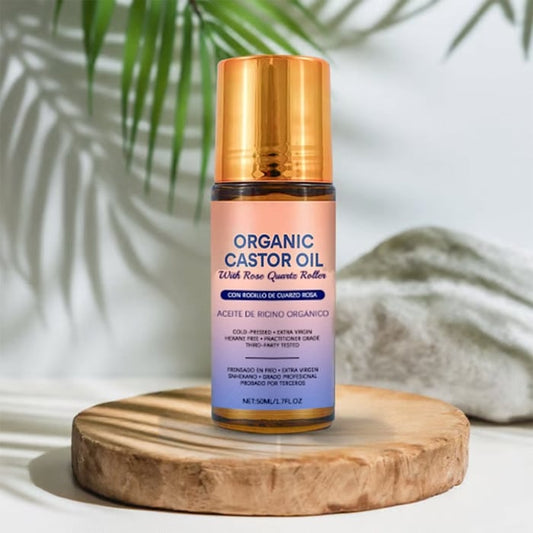 🔥#1 Best Seller ⏰Organic Golden Castor Oil Roll-On with Rose Quartz