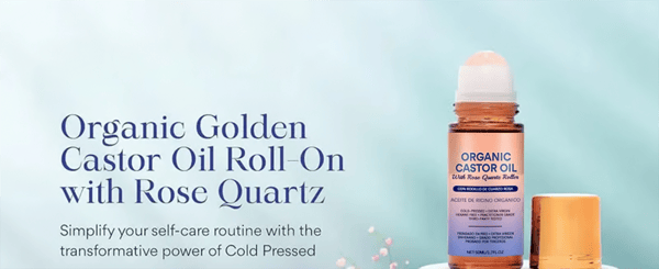 🔥#1 Best Seller ⏰Organic Golden Castor Oil Roll-On with Rose Quartz
