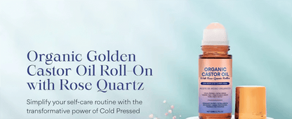 🔥#1 Best Seller ⏰Organic Golden Castor Oil Roll-On with Rose Quartz