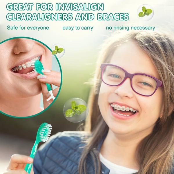 🔥5 in 1 Mini Toothbrush & Floss & Tongue Scraper & Toothpick Set🎁