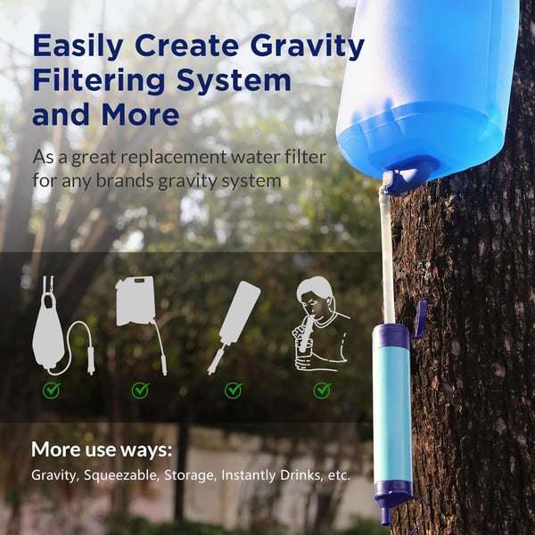 💧Personal Straw Water Filter for Camping, Hiking, Survival, Emergency, Travel