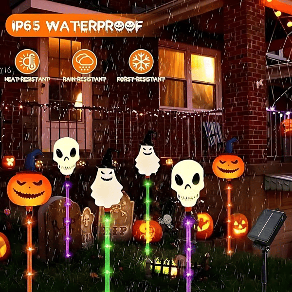 👻6-Pack LED Solar Halloween Ground Lights