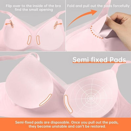🏆Flash Sale⚡ 50K+ SOLD! Almost Gone-💥Women's Wireless V-Neck Crossover Mesh Seamless Push-Up Bra