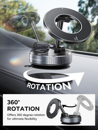 Magnetic Phone Mount, Suction Car Phone Holder, Vacuum Phone Mount with One-Step Lock-50%OFF