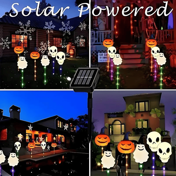👻6-Pack LED Solar Halloween Ground Lights