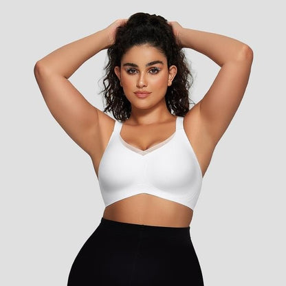🏆Flash Sale⚡ 50K+ SOLD! Almost Gone-💥Women's Wireless V-Neck Crossover Mesh Seamless Push-Up Bra