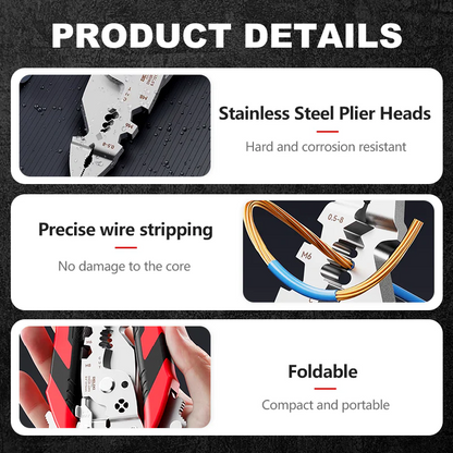 16-In-1 Foldable Stainless Steel Wire Stripper