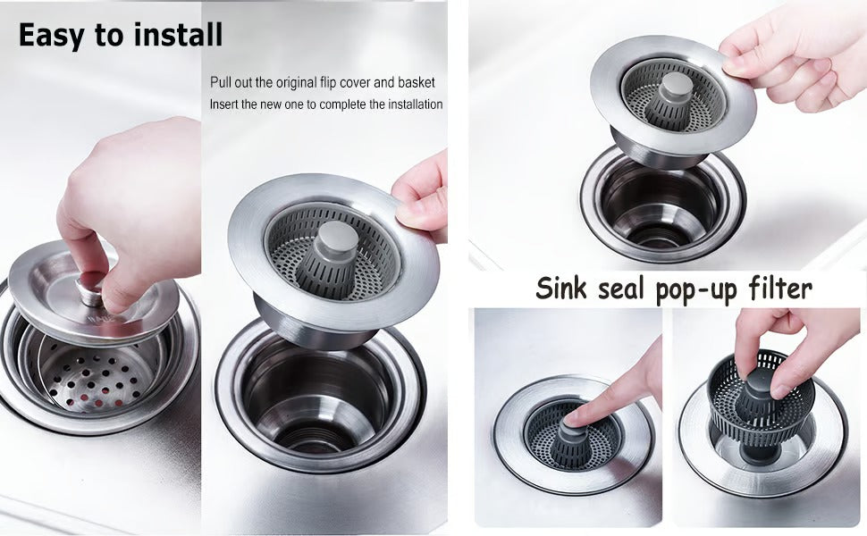 🔥New Upgraded Sink Bounce Core Drain Strainer