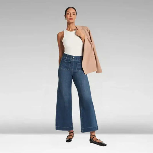 Tummy Control Cropped Wide-Leg Jeans  2025 Best Selling Jeans