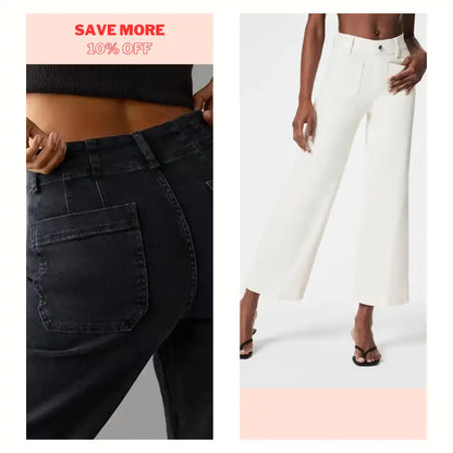 Tummy Control Cropped Wide-Leg Jeans  2025 Best Selling Jeans