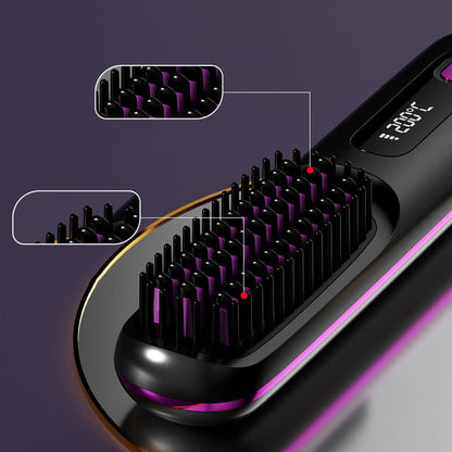 Summer Hot SaleWireless Ceramic Heating Hair Straightening Comb