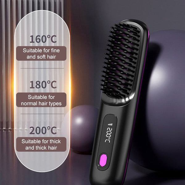 Summer Hot SaleWireless Ceramic Heating Hair Straightening Comb
