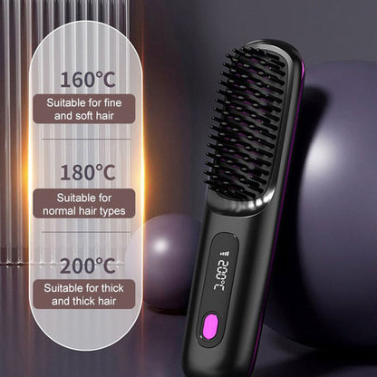 Summer Hot SaleWireless Ceramic Heating Hair Straightening Comb