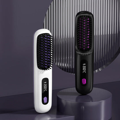 Summer Hot SaleWireless Ceramic Heating Hair Straightening Comb
